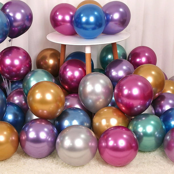 Party Balloons 12 inch 50 pcs Latex Metallic Chrome Balloon Shiny Thicken Balloon for Wedding Graduation Birthday Baby Shower Christmas Valentine/’s Day Party Supplies Navy Blue